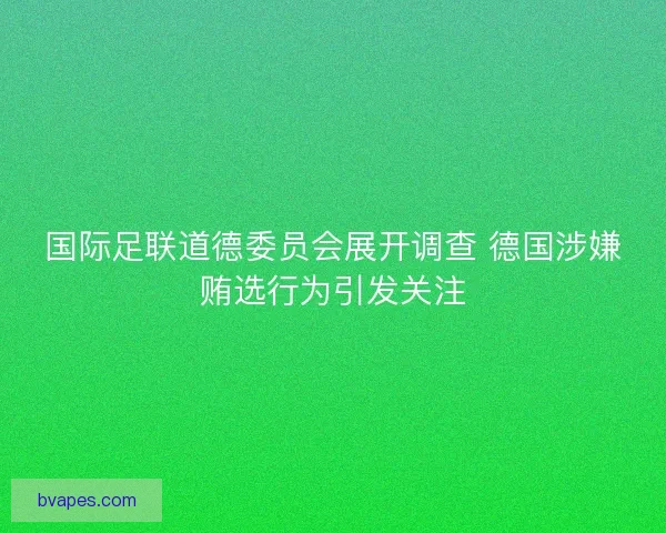 国际足联道德委员会展开调查 德国涉嫌贿选行为引发关注